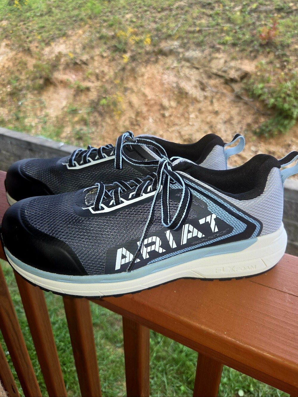 Ariat Work Shoes Composite Toe Static Dissipating Black Blue Size 10B